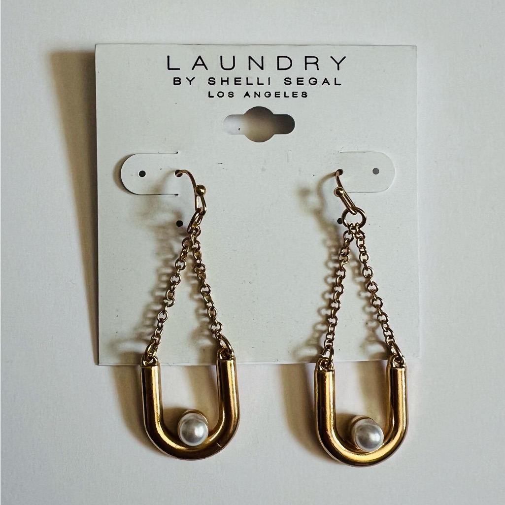 Nwt Laundry By Shelli Segal Gold And Pearl Drop Earrings 18$